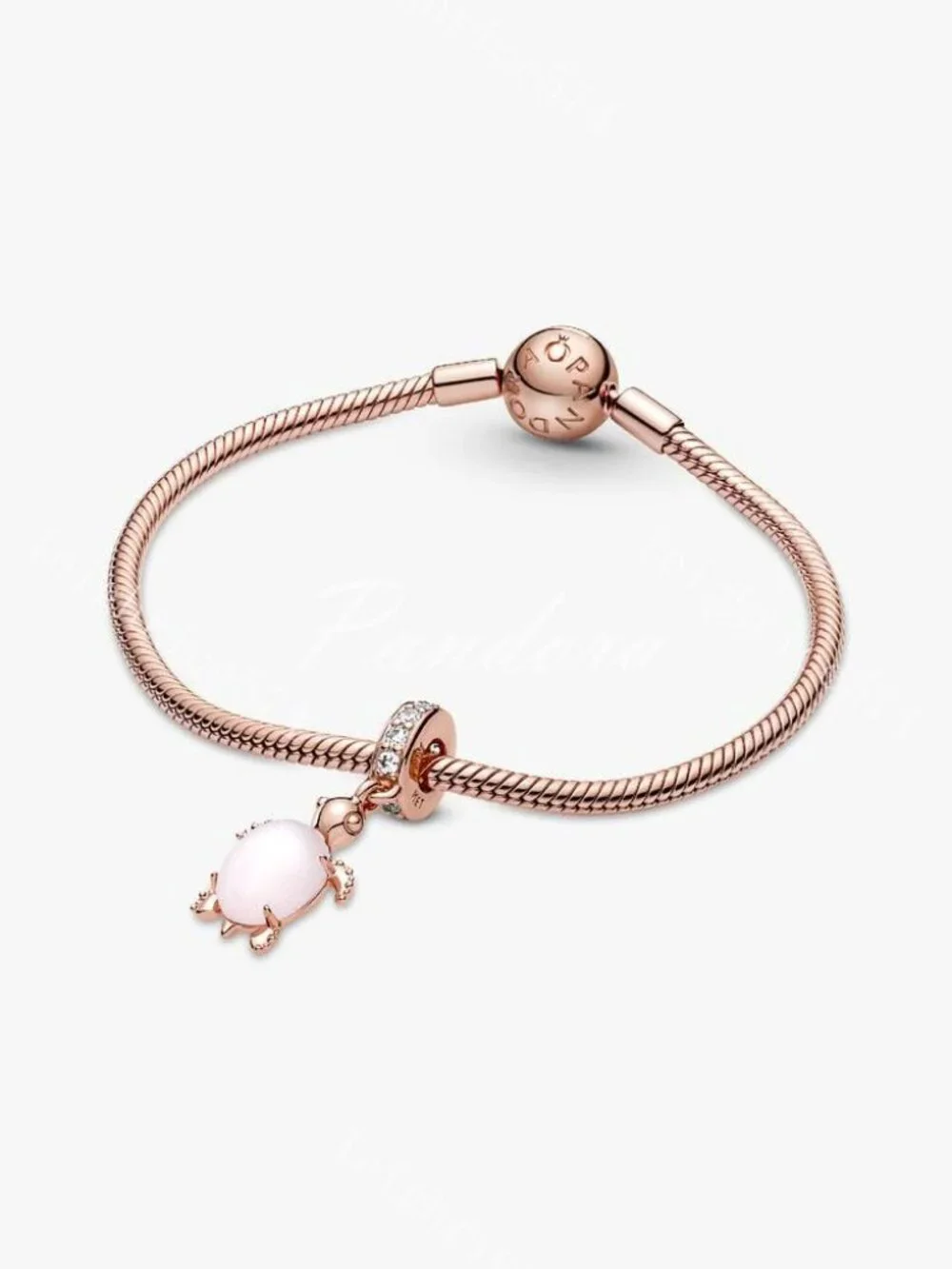 Pandora Murano Glass Pink Sea Turtle Dangle Charm